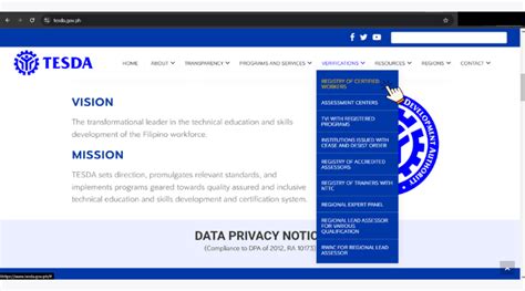 how to check tesda accredited training center|Registry Of Certified Workers .